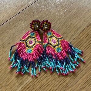 Viola Handcrafted Beaded Tassel Earrings by Kay Lee New York